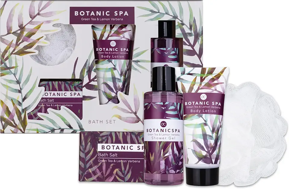BOTANIC SPA, set da bagno da donna, set per la cura del corpo in un'elegante scatola regalo, 4 pezzi, regalo di relax per donna