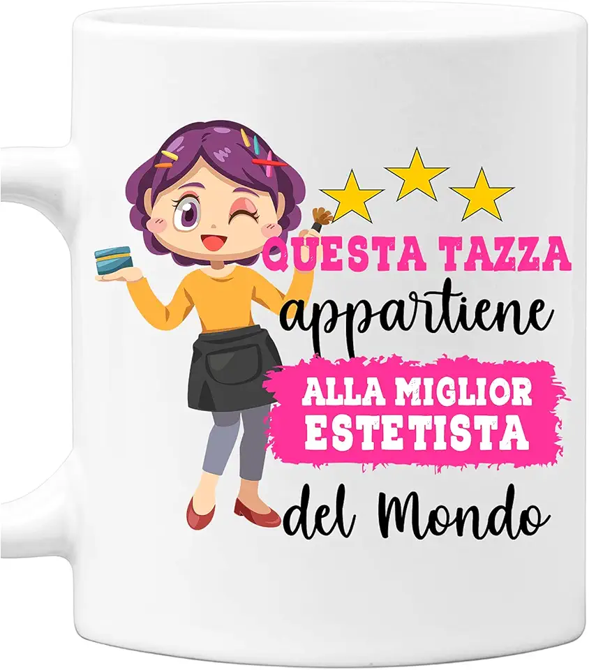 Colorfamily Tazza Estetista Mestieri divertenti Questa tazza appartiene alla migliore al mondo Idea regalo