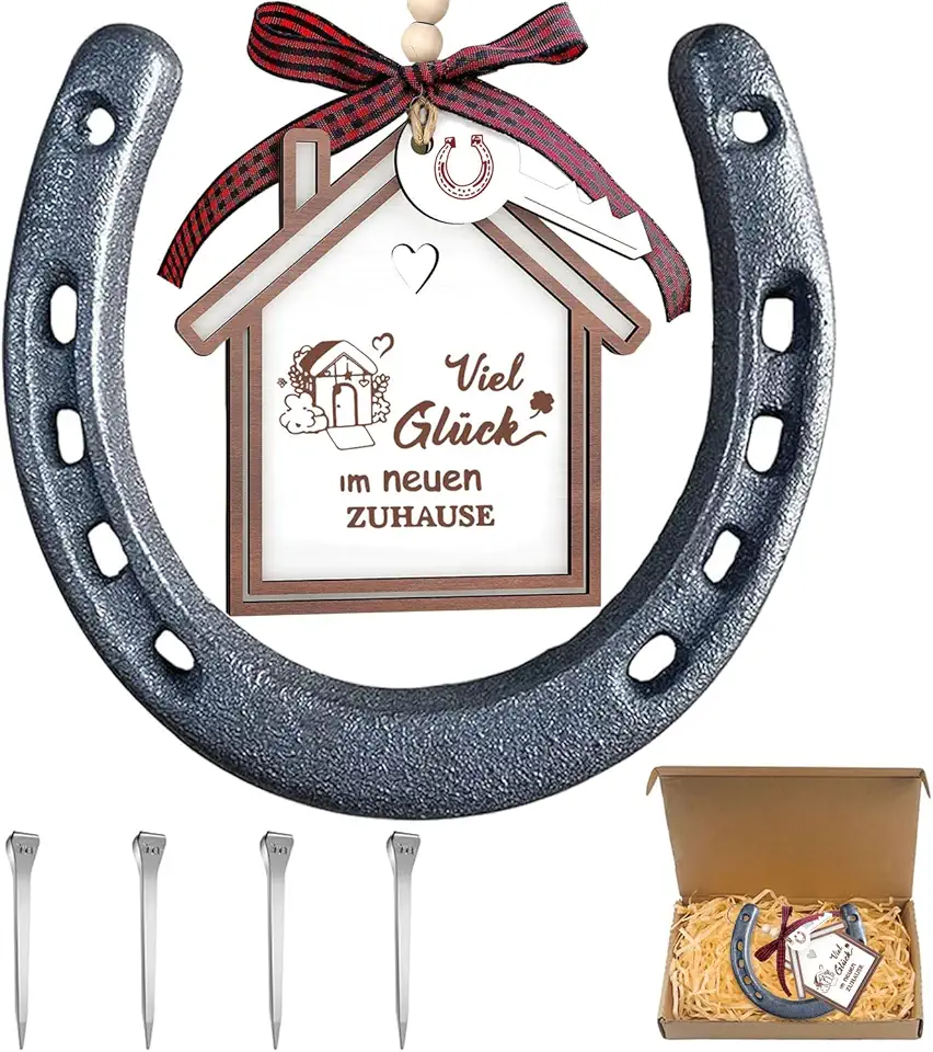 Ferro Di Cavallo In Ghisa Ferro Di Cavallo Portafortuna Con Chiodo Dello Zoccolo Set Di Regalo Portafortuna Ferro Di Cavallo Adatto a Casa Ufficio Giardino Regalo Fortunato