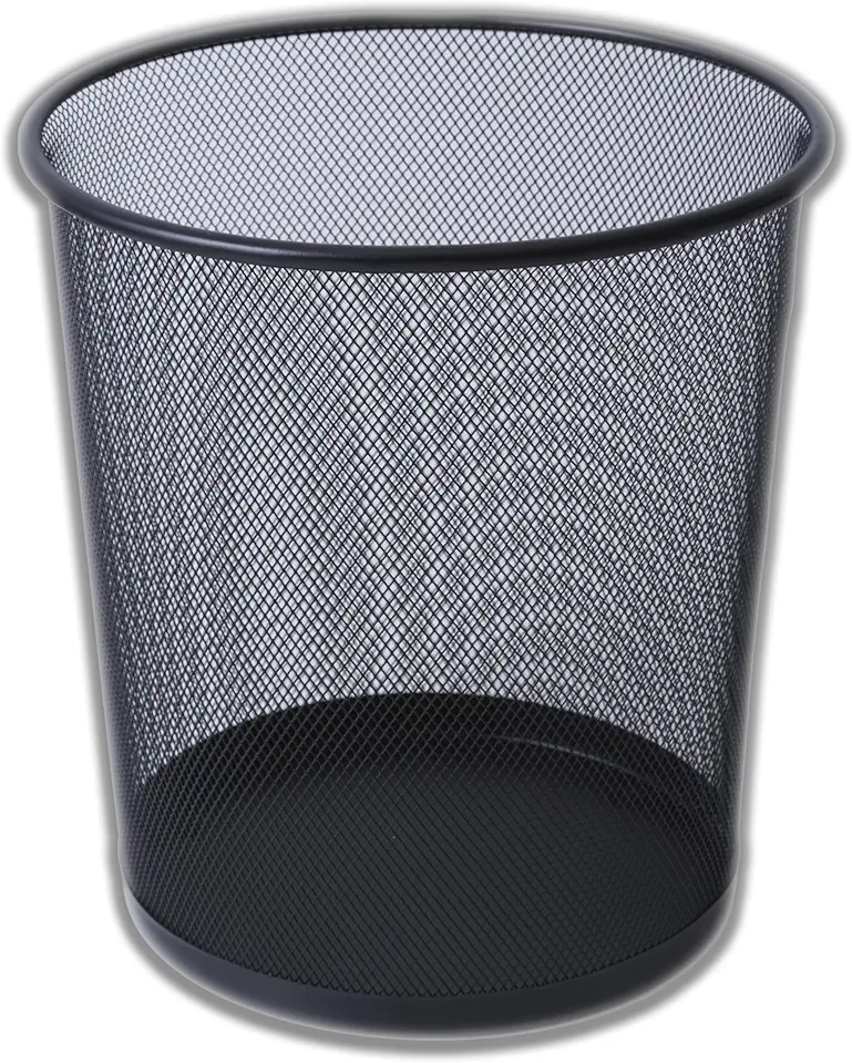 IPEA Cestino per la Carta in Rete Metallica Nero - 26 X 23 cm - Cestino Getta Carta Riciclaggio per Ufficio, Casa, Camera, Scuola - In Metallo - Cesto Spazzatura per Scrivania, Tavolo, Mobile