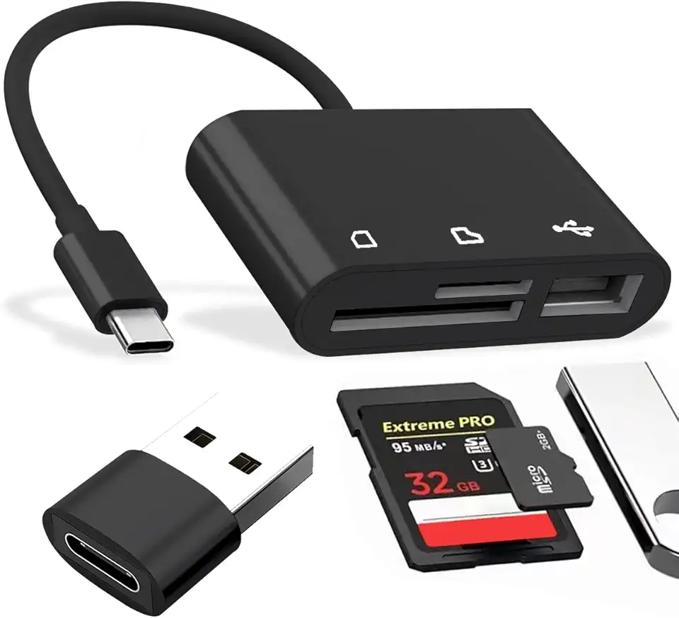 Lettore Schede SD Lettore Micro SD accessori pc,6in1 scheda USB TF/SD/Micro USB-C Adattatore OTG lettore sd card Schede Portatile per Computer/Android Smartphone/Tablet con OTG Funzione