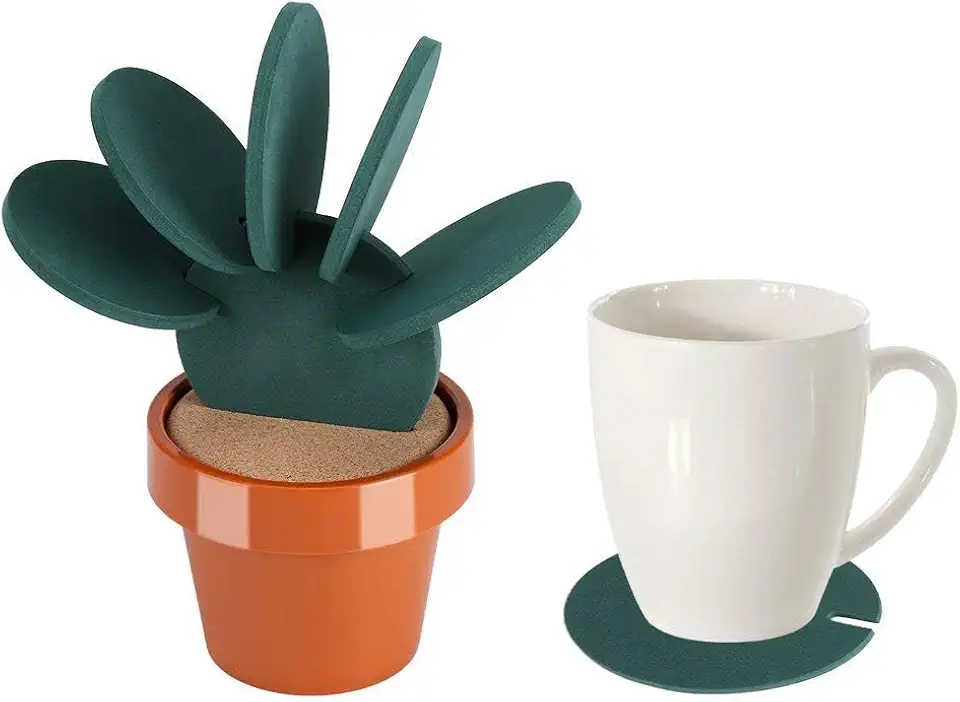 Set Creativo di 6 Sottobicchieri a Forma di Cactus, Multifunzione per Decorazione Casa e Ufficio, Ideale per Inaugurazioni