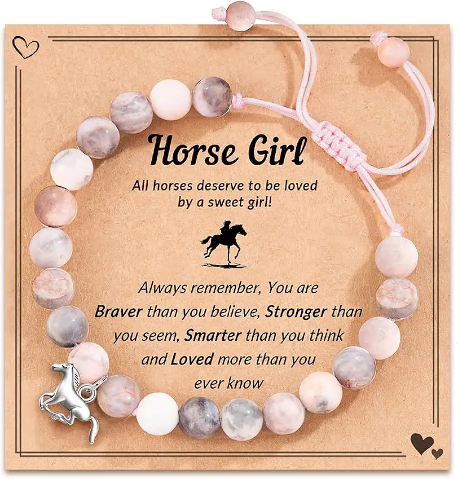 XFSRG Bracciale Donna Amicizia Con Charm Cavallo Argento 925 Design Elegante Per Ragazze