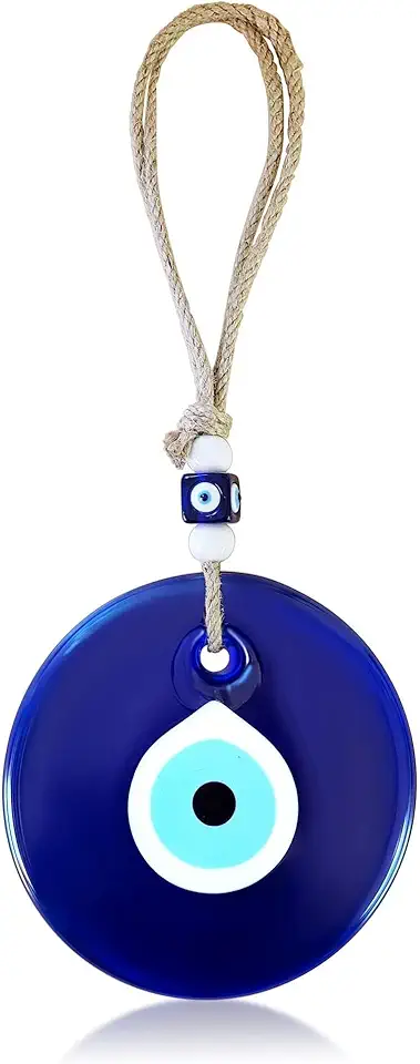 XoeLLe 10 cm Occhio di Allah, Amuleto Contro il Malocchio, Vetro Evil Eye Ciondolo Amuleto, Portafortuna da Regalare, Amuleto Portafortuna, per Decorazione per la Casa per buona fortuna e protezione