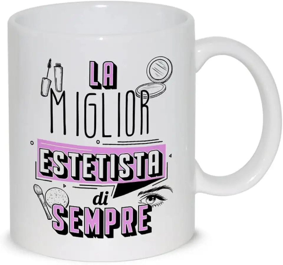 thedifferent Tazza Colazione Latte thè Mug Relax con grafica - La miglior Estetista di sempre - idea regalo Compleanno Natale Amico Amica Mamma Nonna Sorella Zia