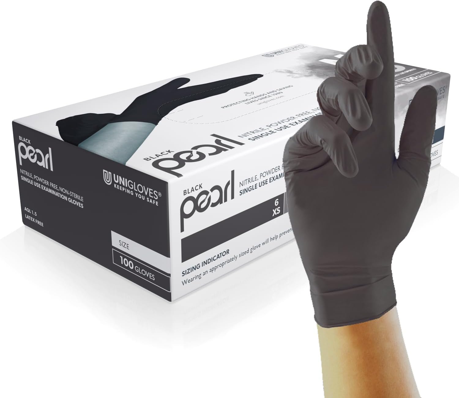 Unigloves Black Pearl Guanti Monouso in Nitrile